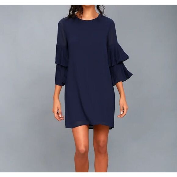 Lulu’s Move and Shake Navy Blue Shift Dress sz XS - Picture 1 of 6